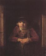 A Young Man wearing a Hat decorated with Pearls and a gold Medallion in a Half-Door (mk33)
